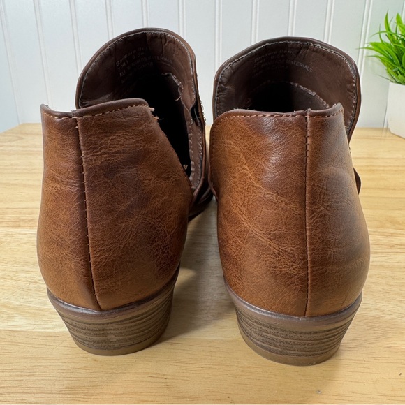 Seven7 Bandera Ankle Booties 9.5 Split Shaft Everyday Brown Vegan Leather Boots - Picture 5 of 12
